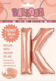 Rose Gold Letter K Megaloon