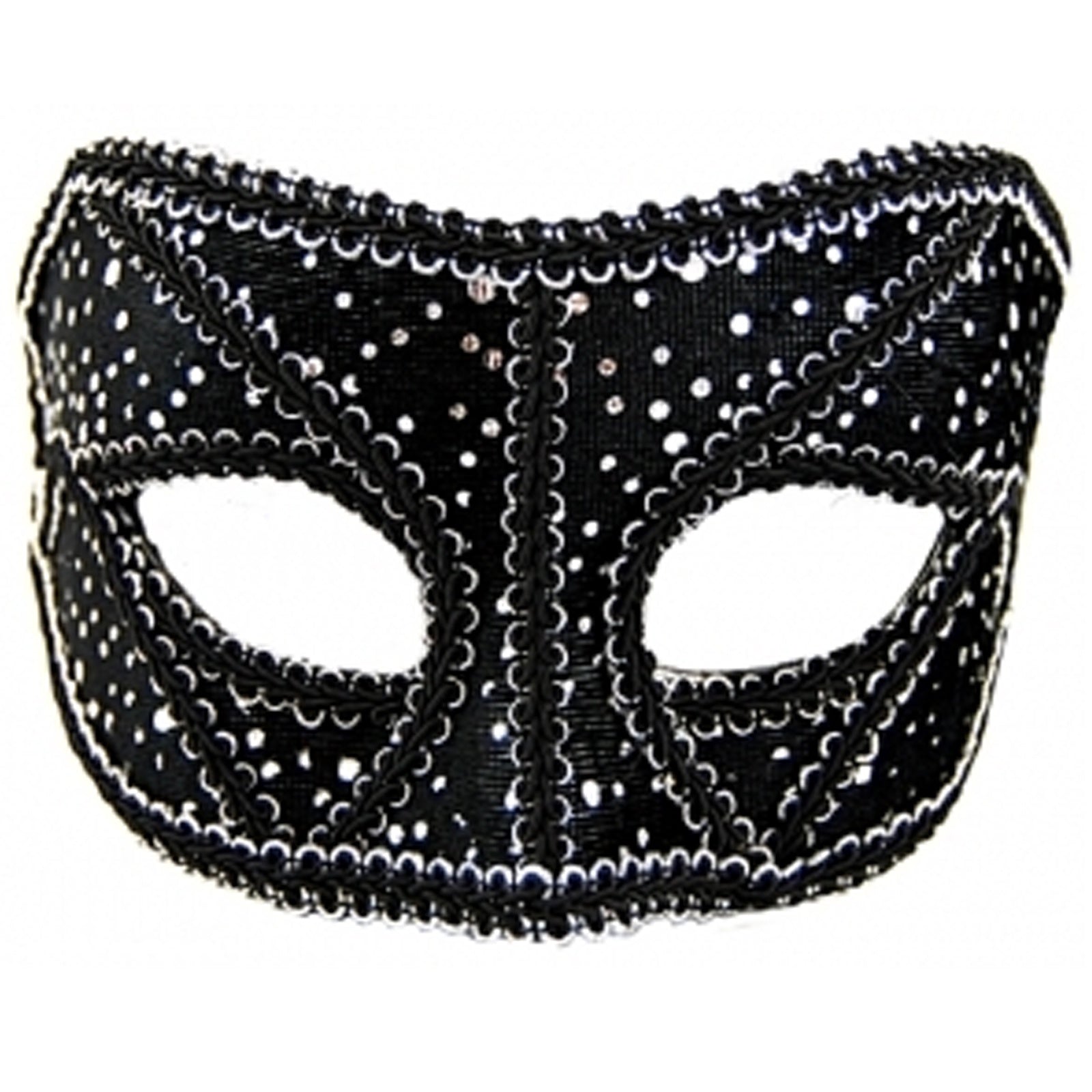 Black & Silver Sequin Masquerade Mask