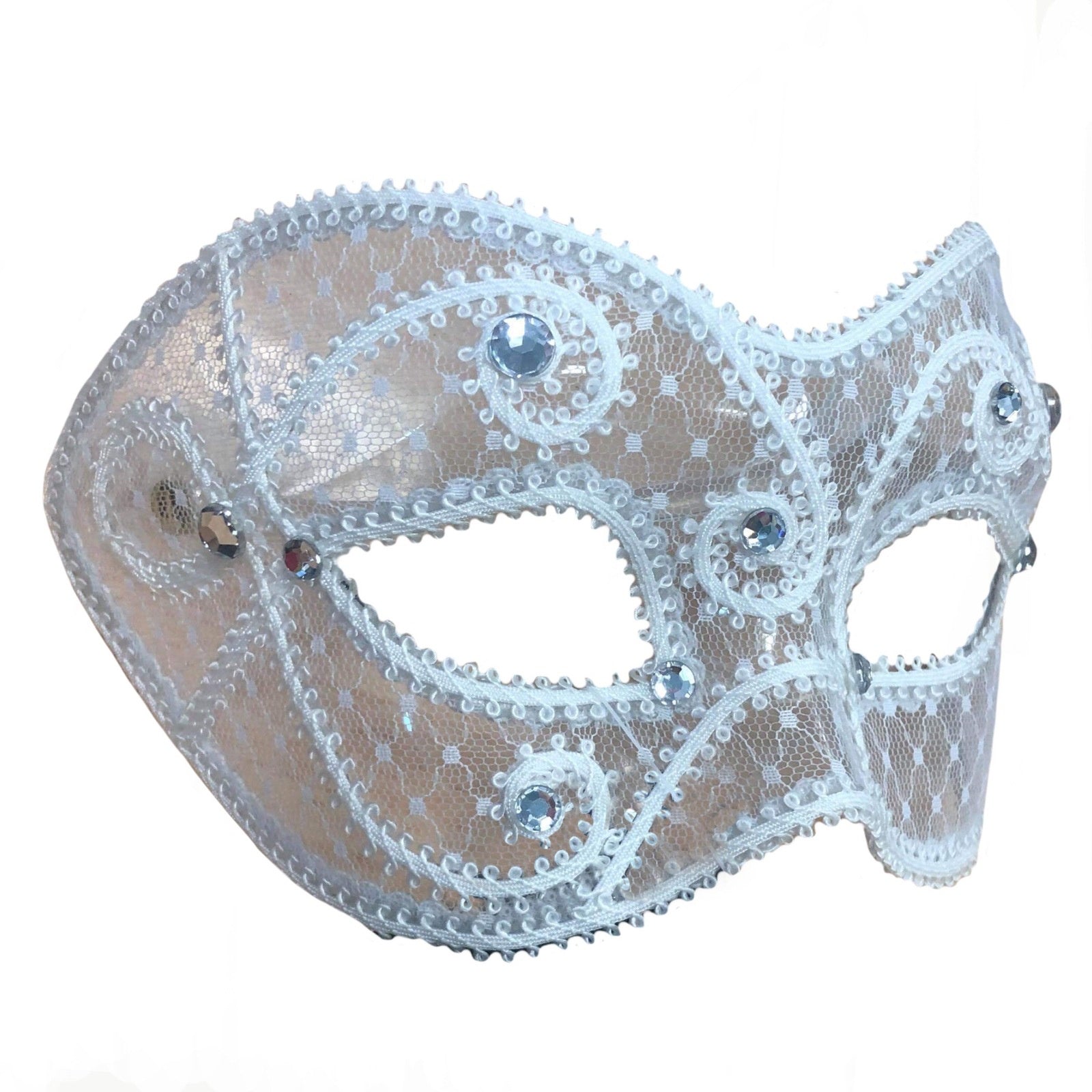 White Lace Design Masquerade Mask