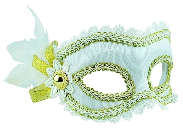 Masquerade Mask with Side Feathers