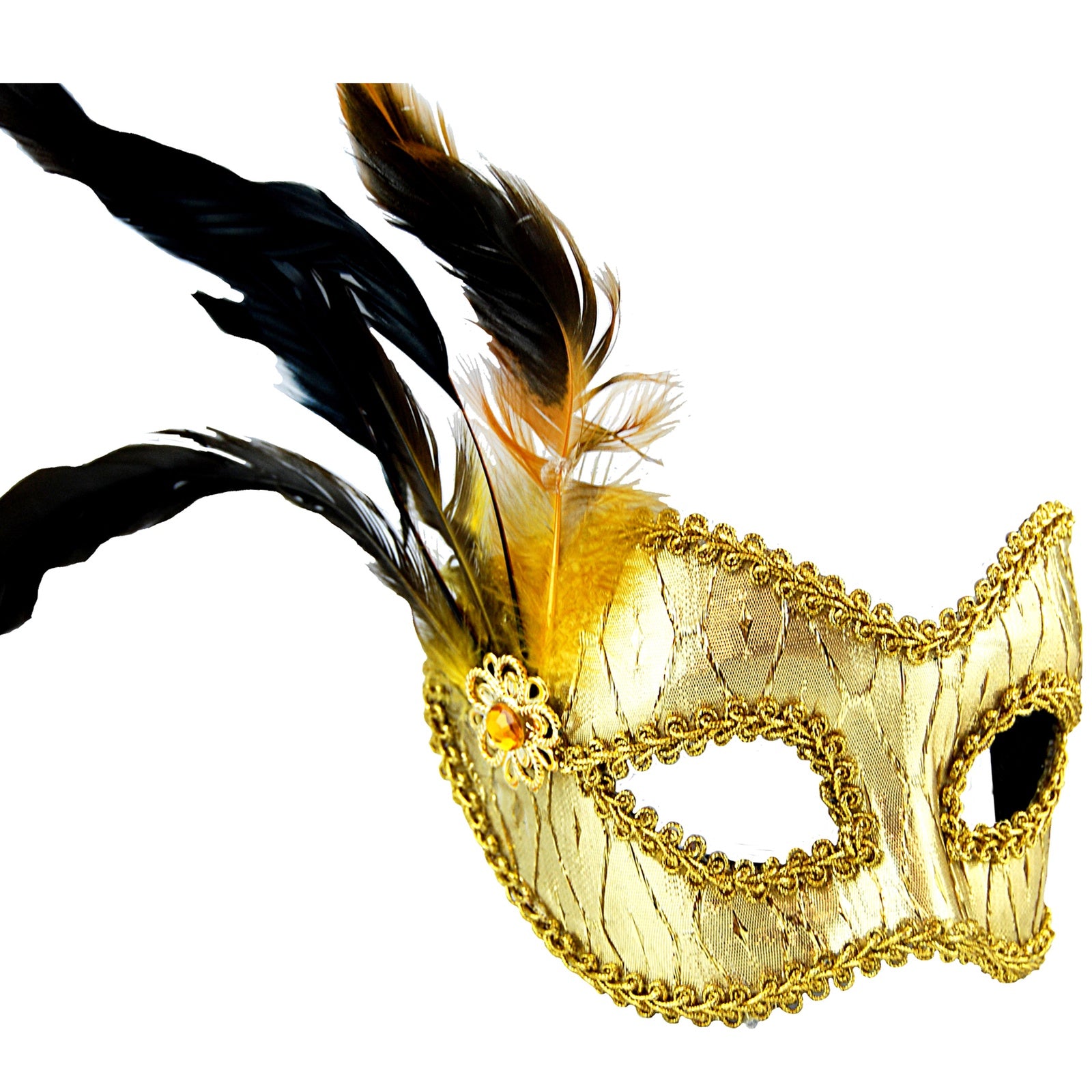 Masquerade Mask with Side Feathers