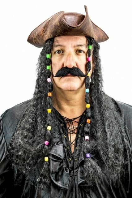 Pirate Jack Brown Leather Hat with Hair