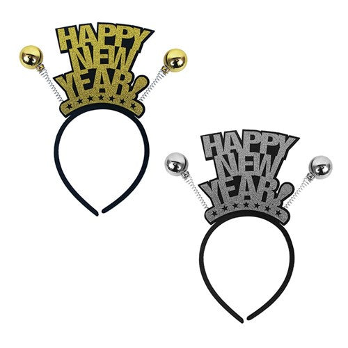 Happy New Year Block Letters Headbopper Gold/Silver Assorted