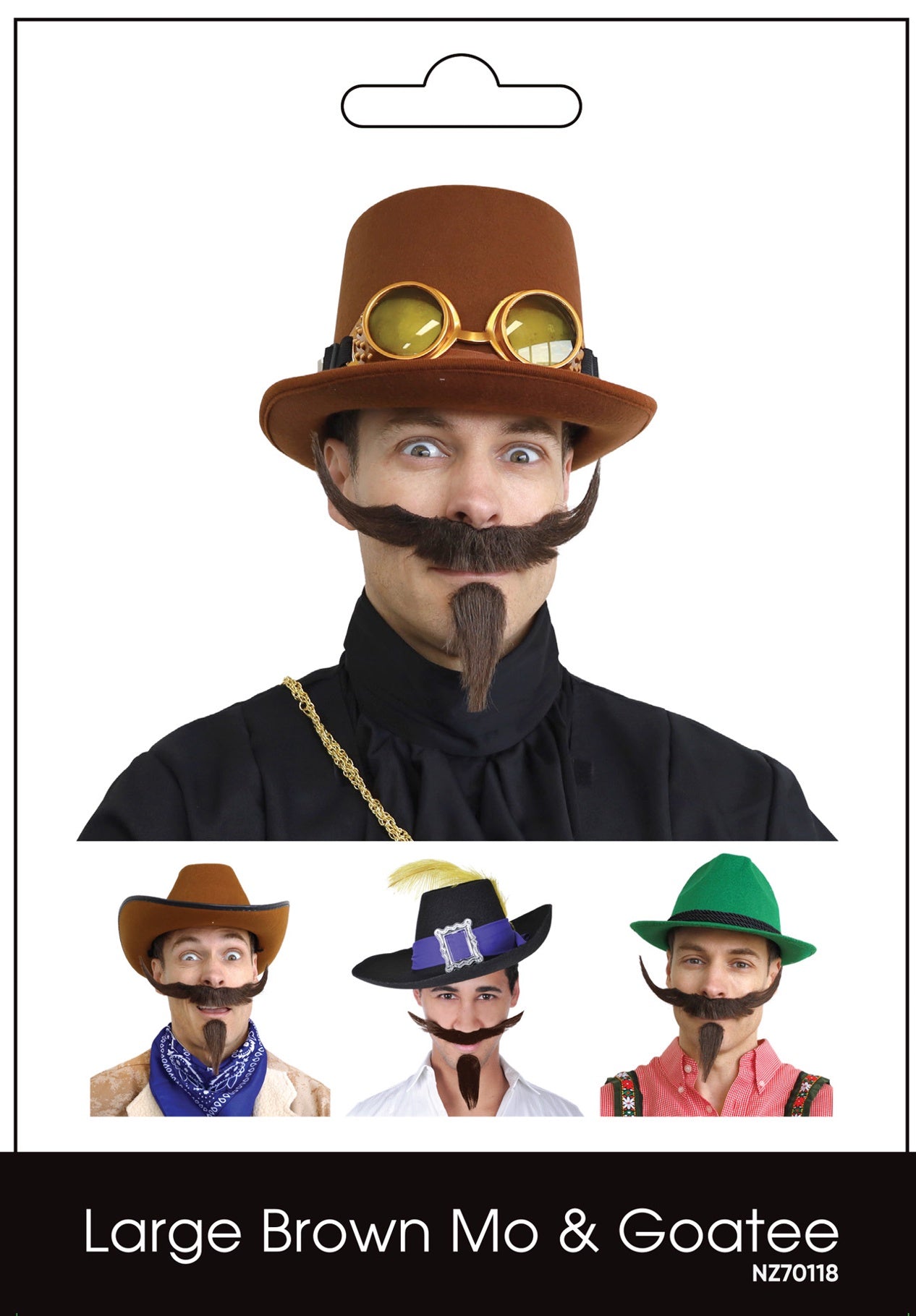 Large Brown Mo & Goatee