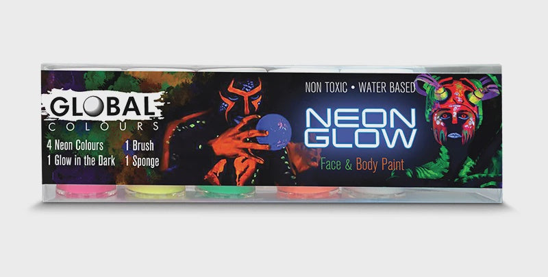 Global BodyArt Neon Glow 5 Colour Face Paint Set