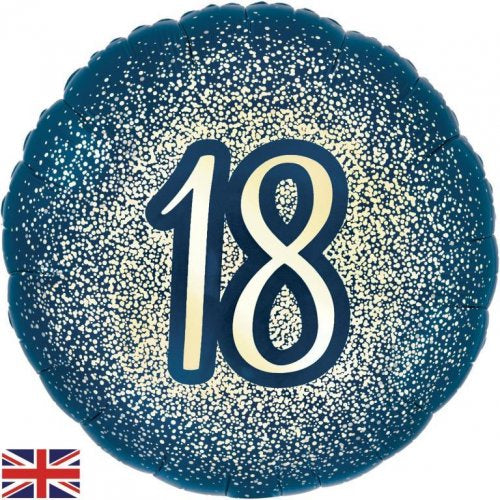 Metallic Glitter Navy Gold 18 Foil Balloon