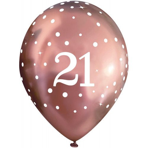 Rose Gold Sparkling Fizz 21 Chrome Balloon (6pk)