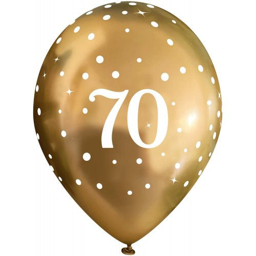 Gold Sparkling Fizz 70 Chrome Balloon (6pk)