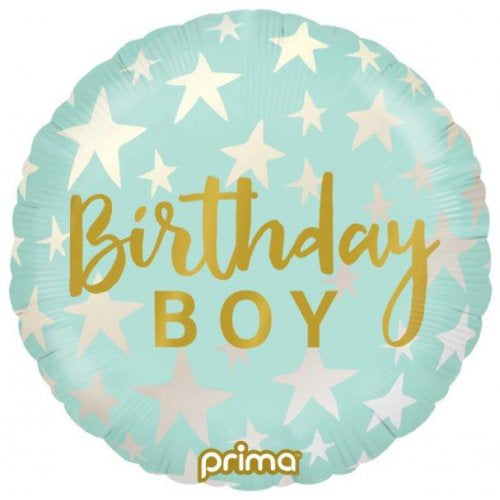 Blue Birthday Boy Stars 18inch Foil Balloon