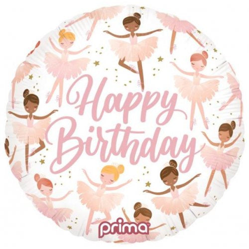 Ballerinas Happy Birthday 18inch Foil Balloon