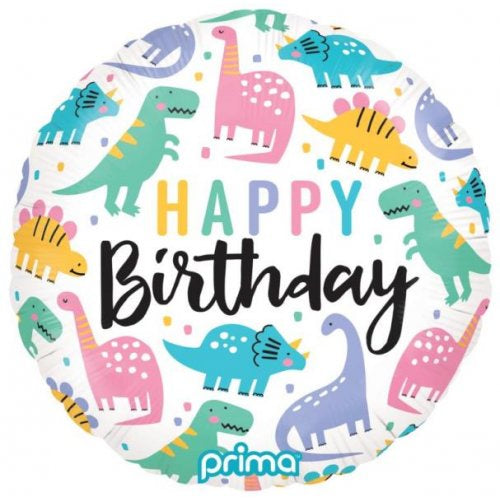 Colourful Dinos Birthday 18inch Foil Balloon