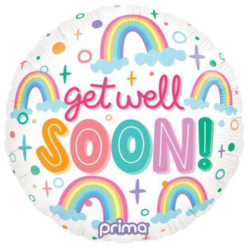 Get Well Soon Rainbow 18inch Foil Balloon