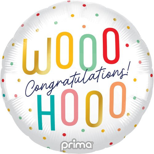 Woohoo Congratulations Colourful Dots 18inch Foil