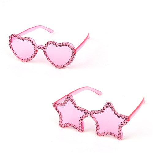 Diamante Studded Pink Glasses