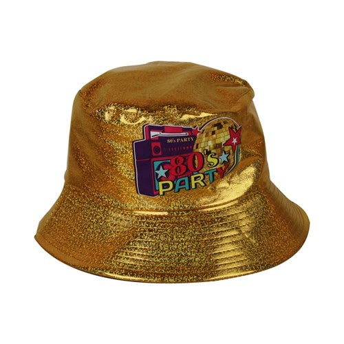 Gold 80s Party Bucket Hat
