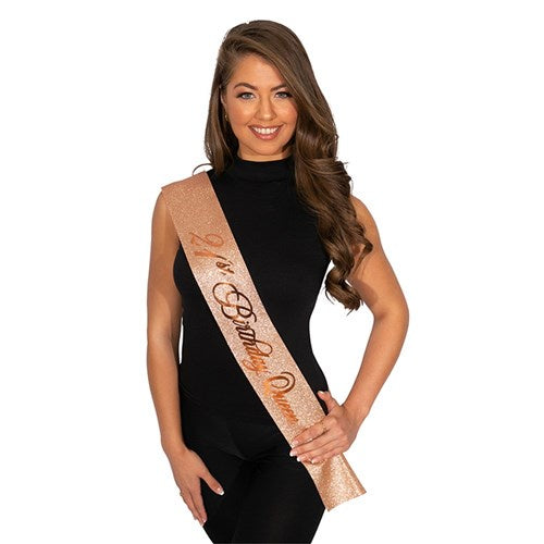 21st Birthday Queen Rose Gold Sash