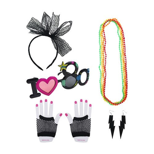 5 Piece 80s Dress Up Kit