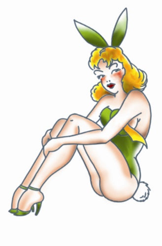 Bunny Girl - Pin Up Temporary Tattoo