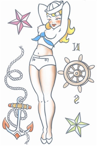 Sailor Girl - Pin Up Temporary Tattoo