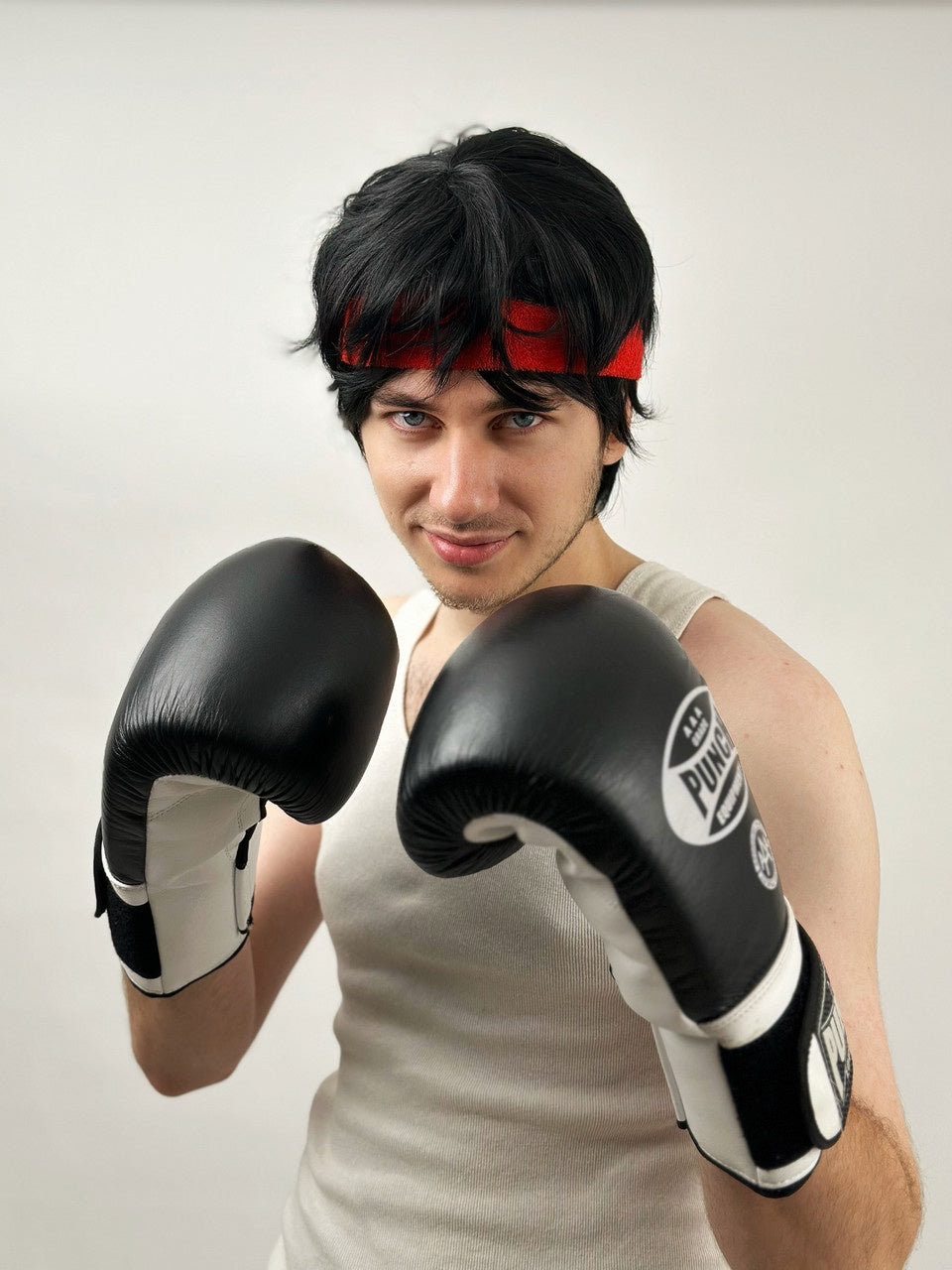 The Boxer Rocky Balboa Black Short Wig with Red Headband