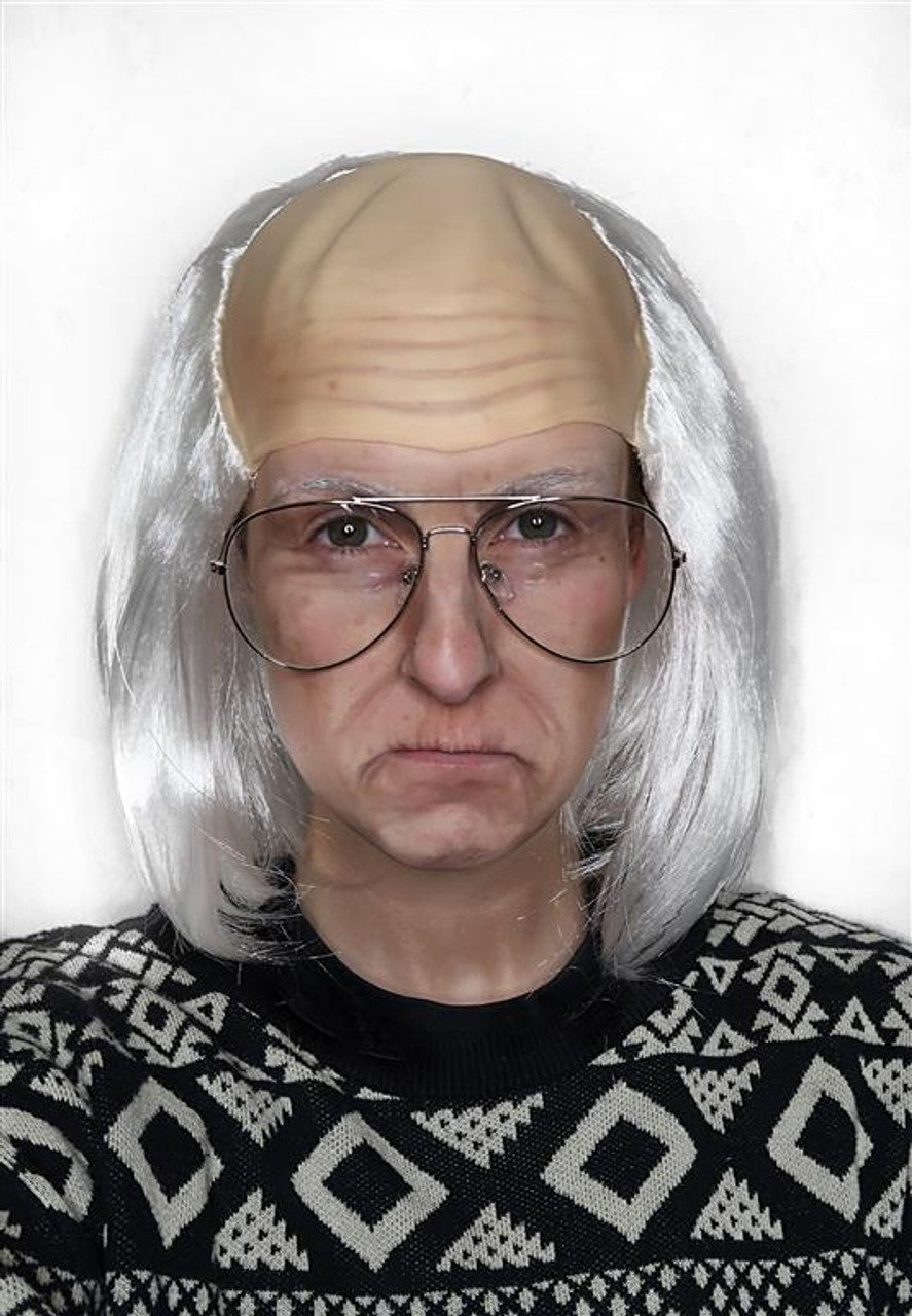 Old Man Bald Wig Grandpa White Ben Franklin Costume Wig