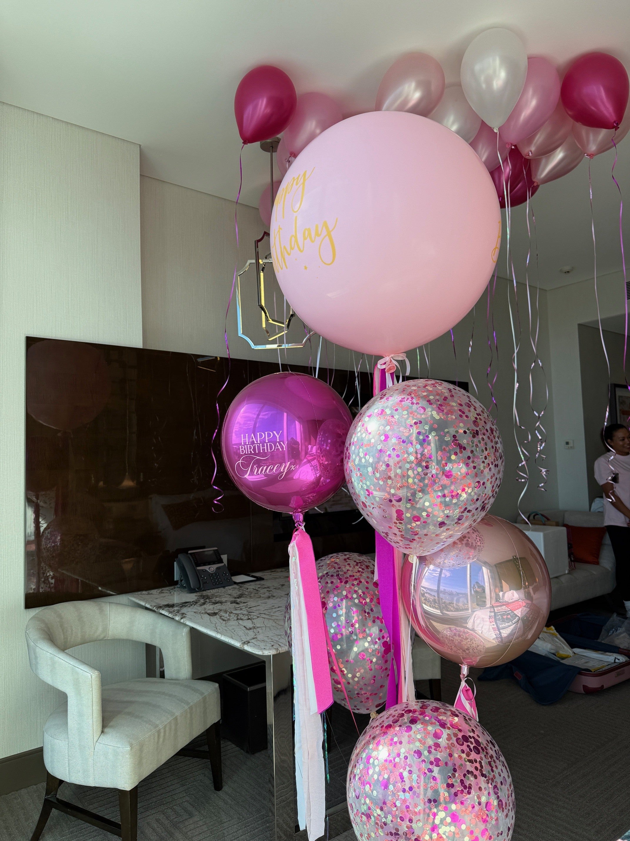 Illume Jumbo Happy Birthday Pink Latex Balloon