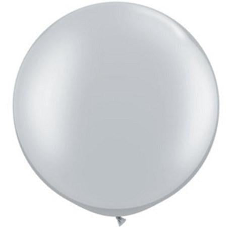 75 cm Metallic Silver Latex Balloon