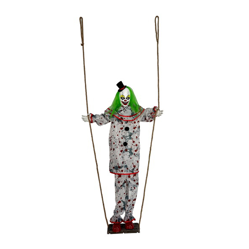 Animated Clown on Swing 150cm