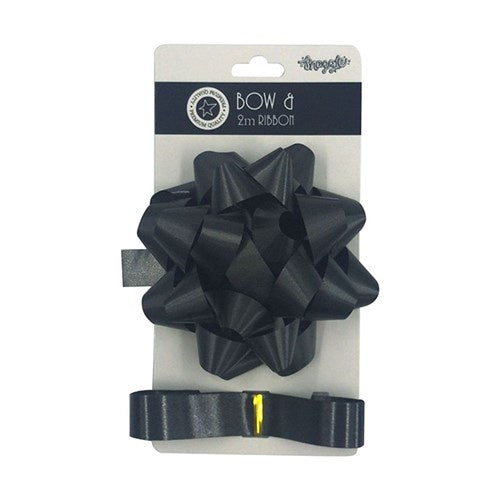Black 12.5cm Bow & 2m Ribbon