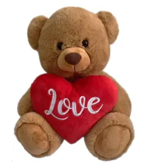 40cm Brown Valentine's Day Bear with Heart