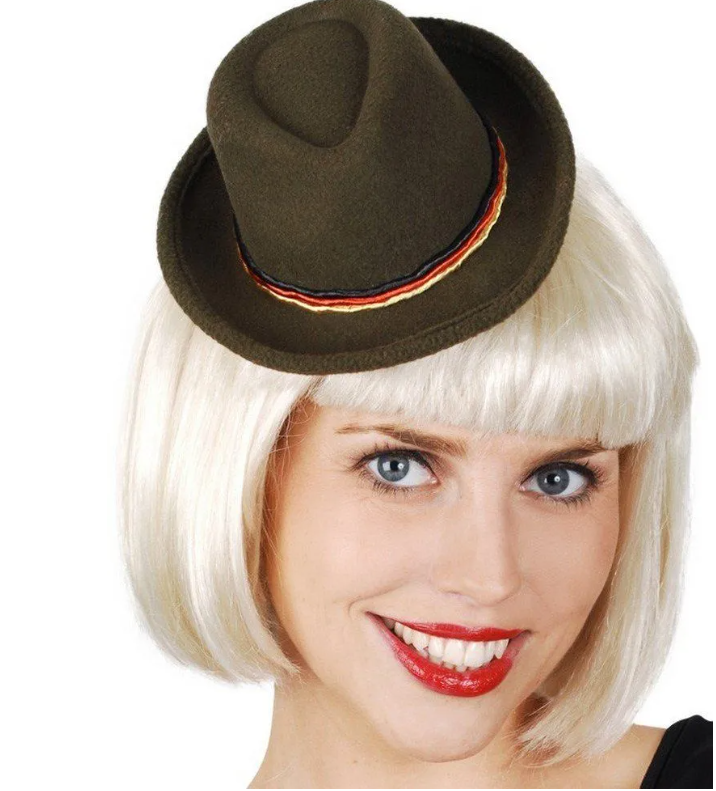 Mini Clip On Olive Green Oktoberfest Hat