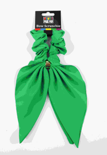 Green Tie in Bow Scrunchie
