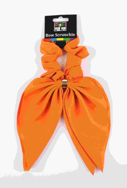 Orange Tie in Bow Scrunchie
