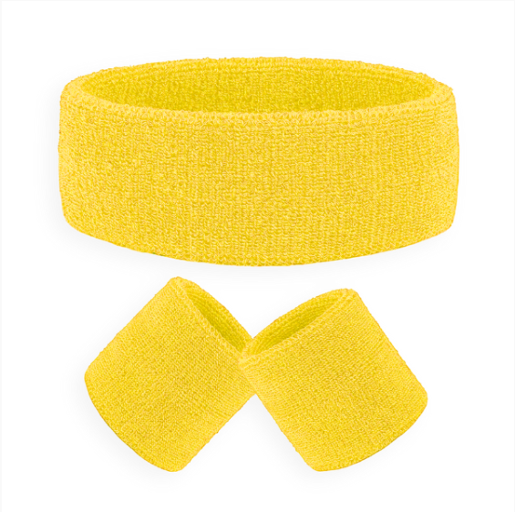 Yellow Sweatband Set