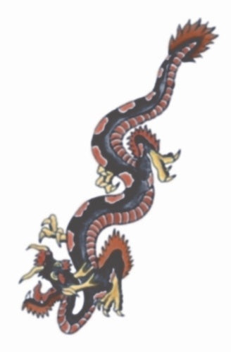 Dragon 1930s Temporary Tattoo