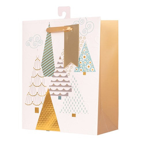 Gift Bag Geometric Christmas Trees - Medium Size