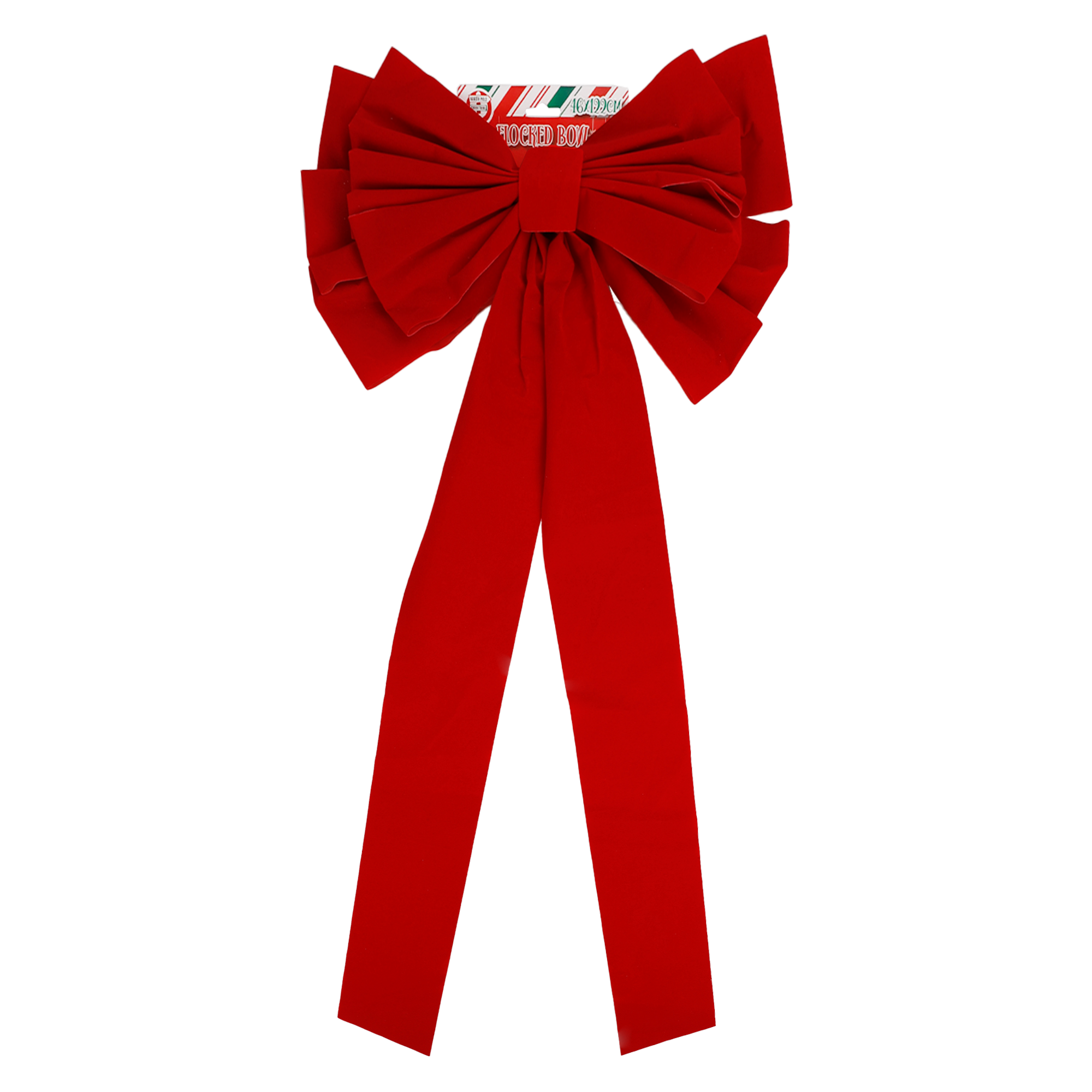 Large Red Flocked Bow