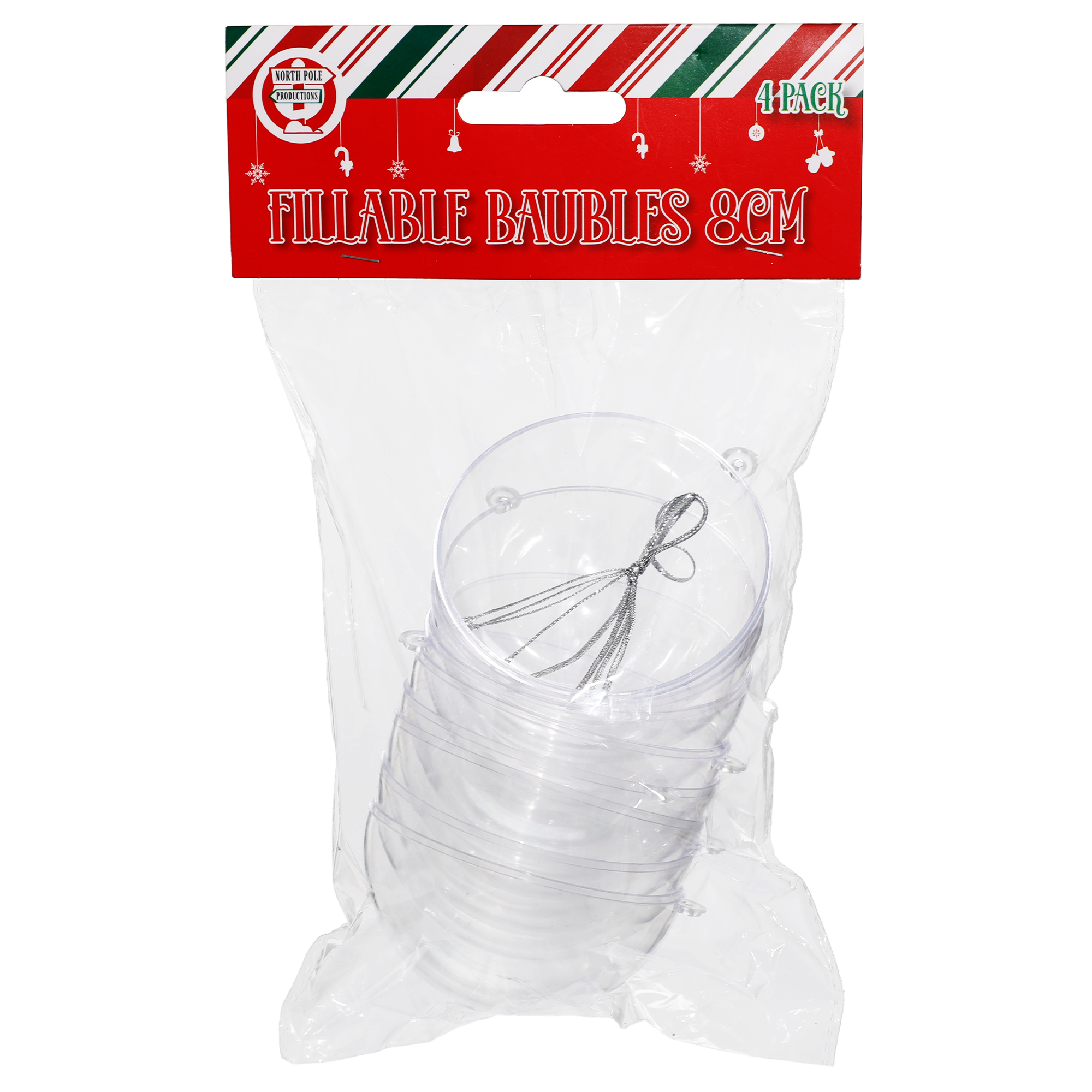 Fillable Baubles 8cm (Pack of 4)