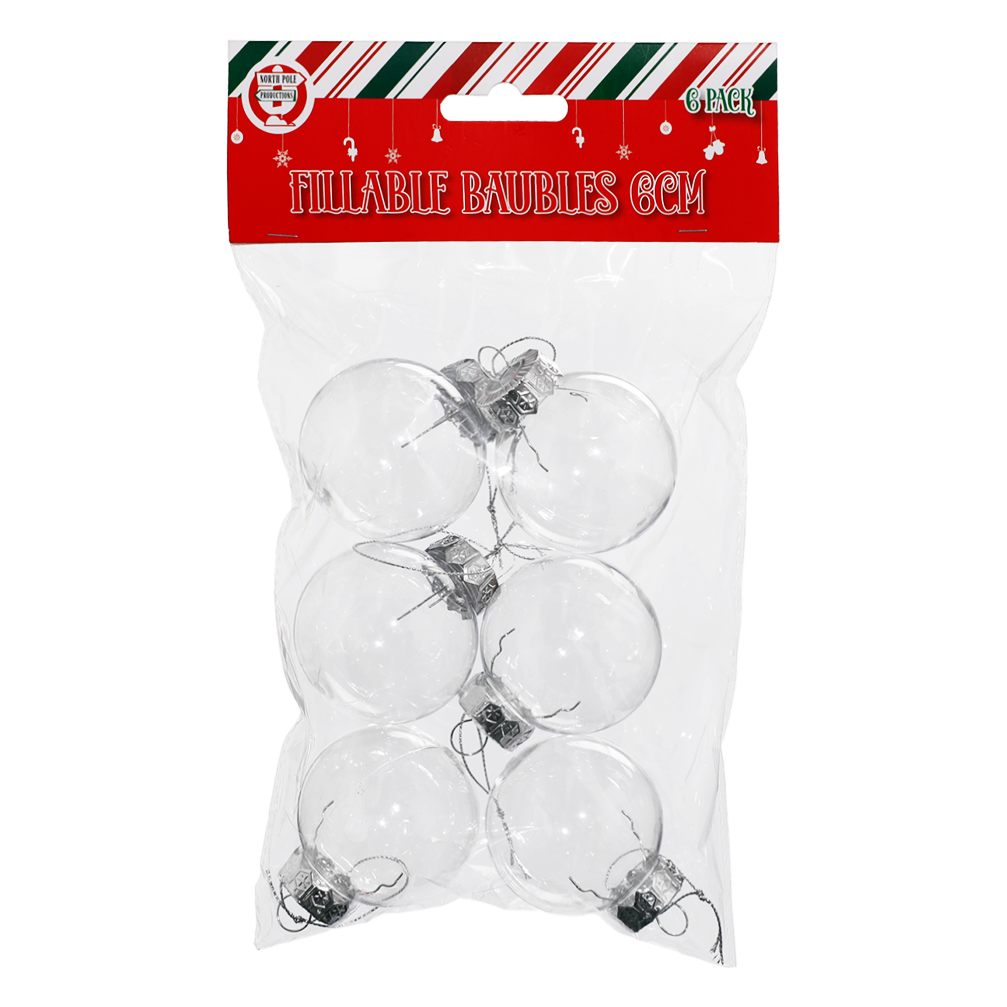 Fillable Baubles (Pack of 6) 6cm