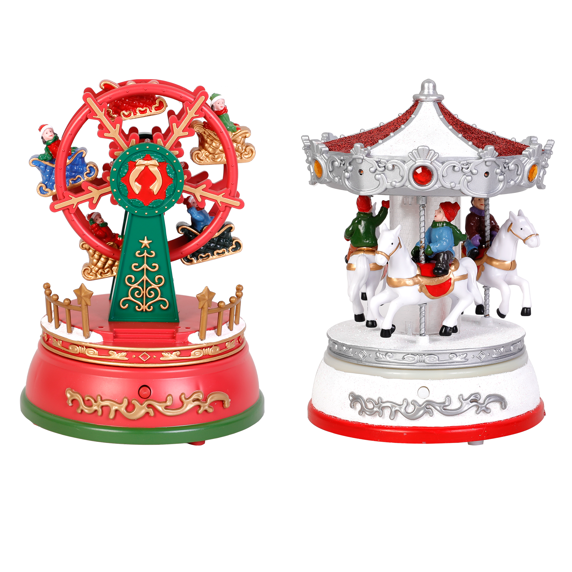 LED Merry-Go-Round Christmas Ornament 13x18cm