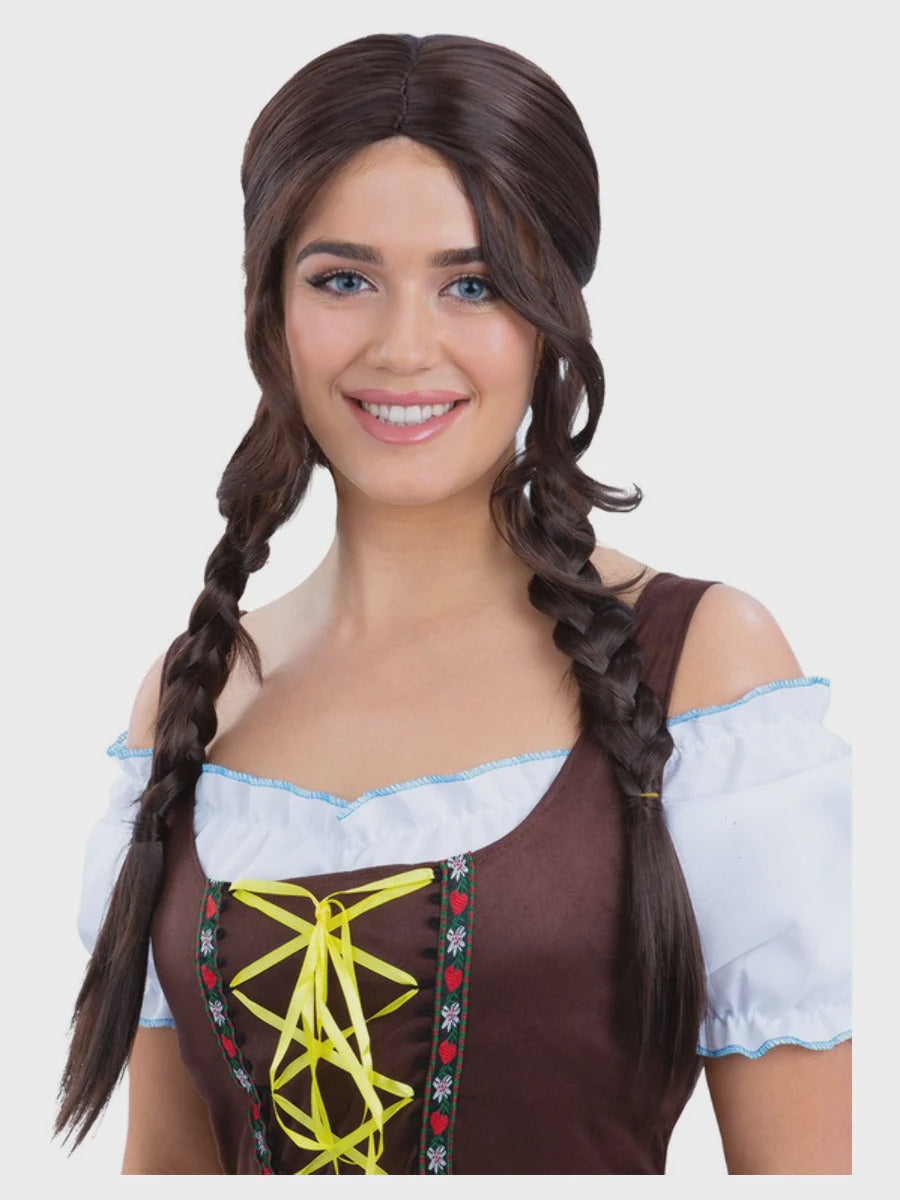 Brown Bavarian Maid Braided Wig