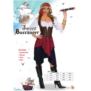 Sweet Buccaneer Pirate Womens Costume