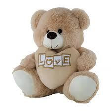 Beige Love Bear with Heart 60cm