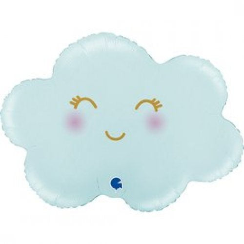 Cloud Satin Pastel Blue Shape Foil Balloon