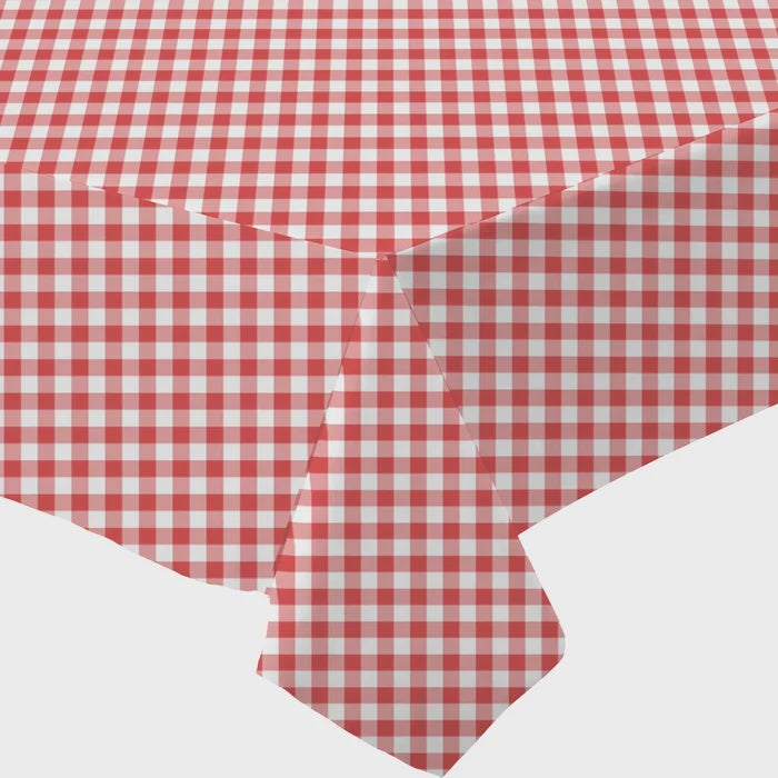 Red and White Gignham Rectangle Paper Tablecloth