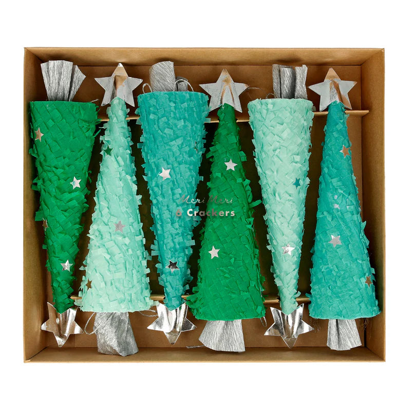 Christmas Tree Crackers (Pack of 6 in 3 colors)