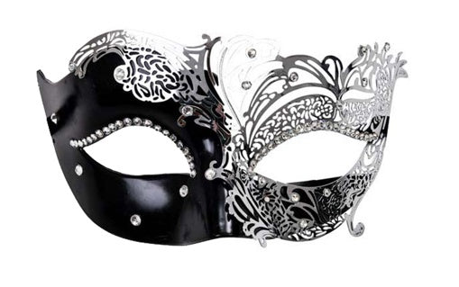 Black/Silver Filigree Eye Mask