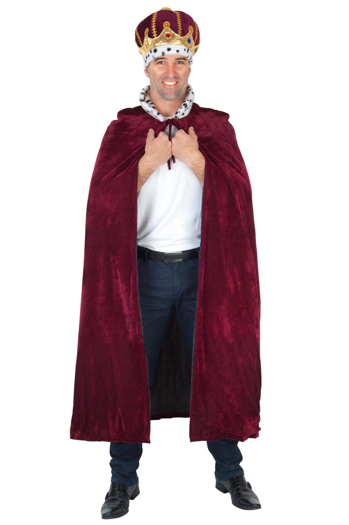 King's Cape Burgundy with Snow Leopard Collar
