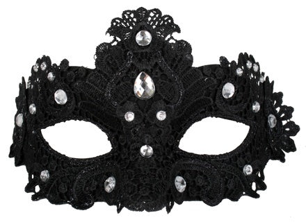 Crystal Lace Black Eye Mask