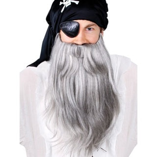 Grey Pirate Beard and Moustache Set